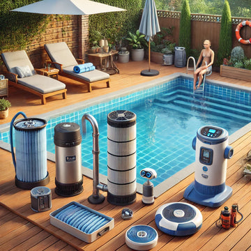 Equipment Upgrades TBackyard pool with upgraded equipment including a pool pump, filtration system, heater, and robot cleaner.o Optimize Your Pool Experience - HB Pools
