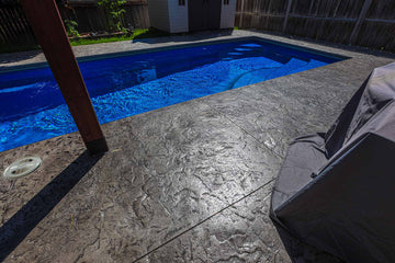 New Fiberglass Pool in Clarence-Rockland with Stamp Concrete