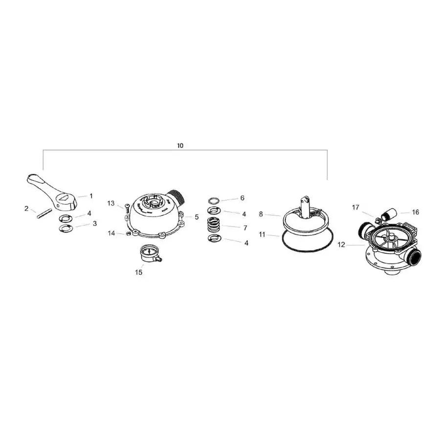 Jacuzzi Valve Parts 6 Position Dial Valve Above/Inground