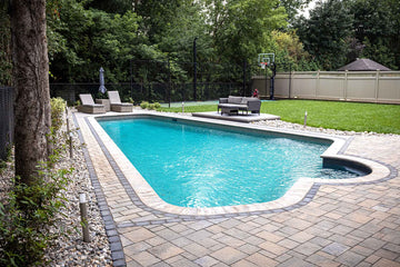 In-Ground Pool & Back Yard With Basketball Net