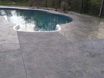Stamped Concrete Around In-ground Swimming Pool | HB Pools
