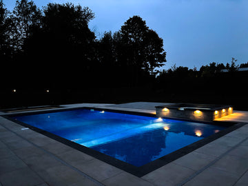 Inground Pool Installation Nepean Spill Over Spa At Night