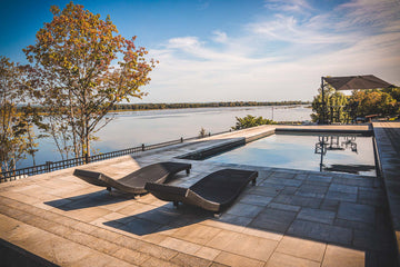 Rectangular Inground Pool Installation in Rockland – Riverfront Interlock Patio