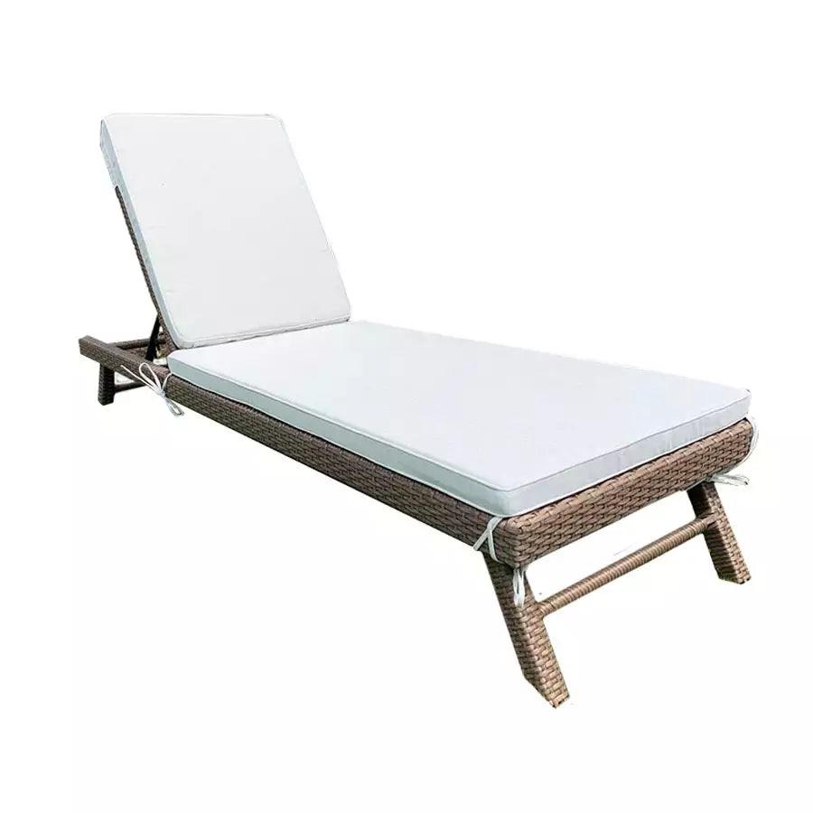 Brown/Grey Resin Wicker Chaise Lounge - HB Pools
