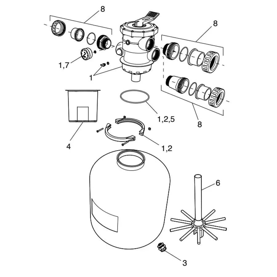 Jandy/Zodiac Sand Filter Parts SFTM SFTM242.0