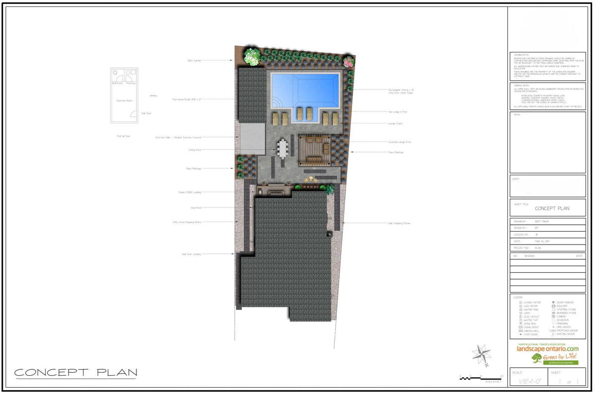 Landscape Design Plan Example | Pool & Patio Layout