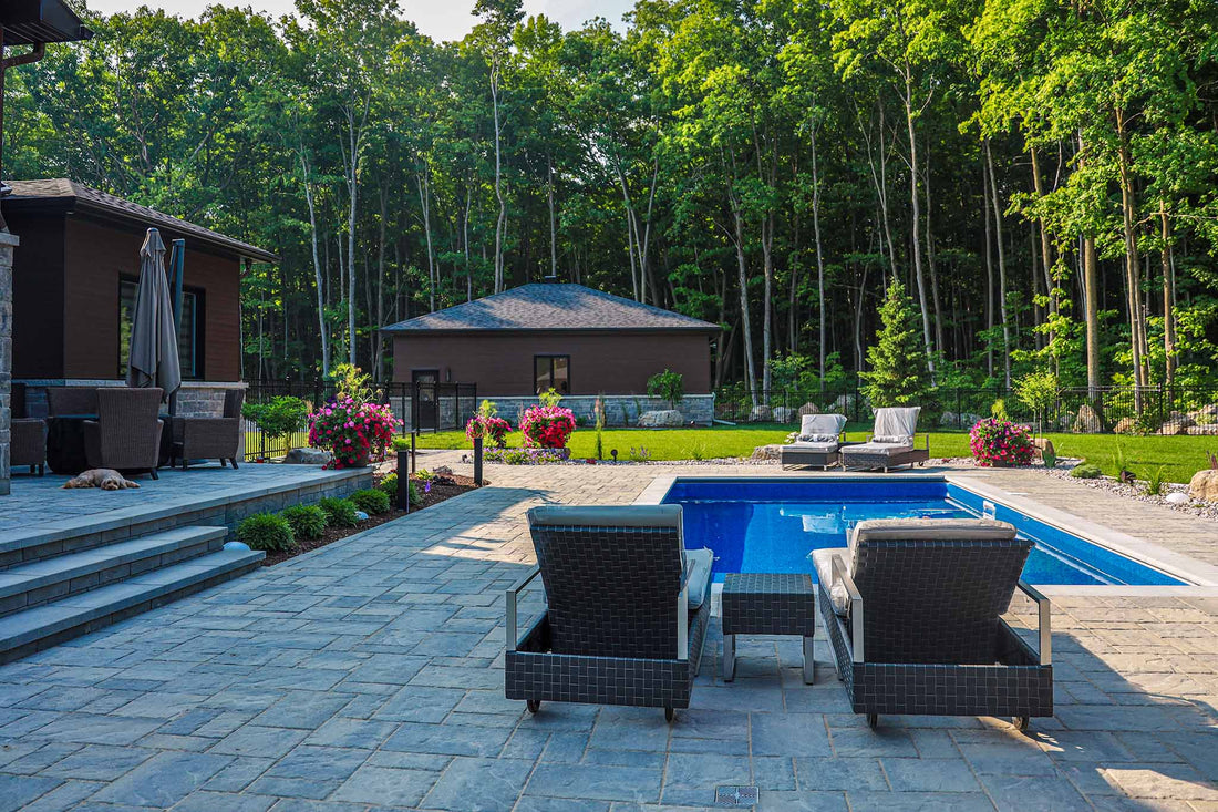 Suntan Chairs Close to Swimming Pool