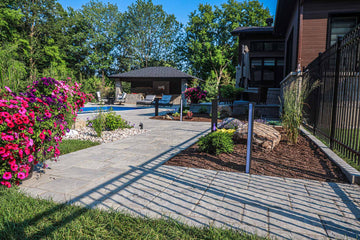 Landscaping Tile Pathway to Swimming Pool