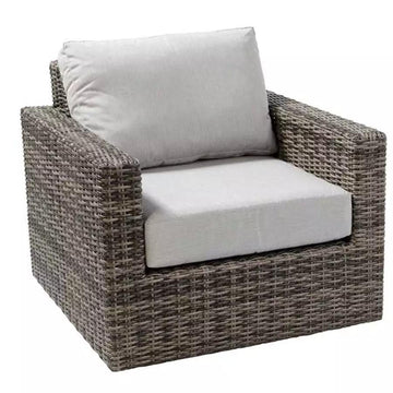 Swivel Resin Wicker Chair Weathered Grey/Dove Grey - HB Pools