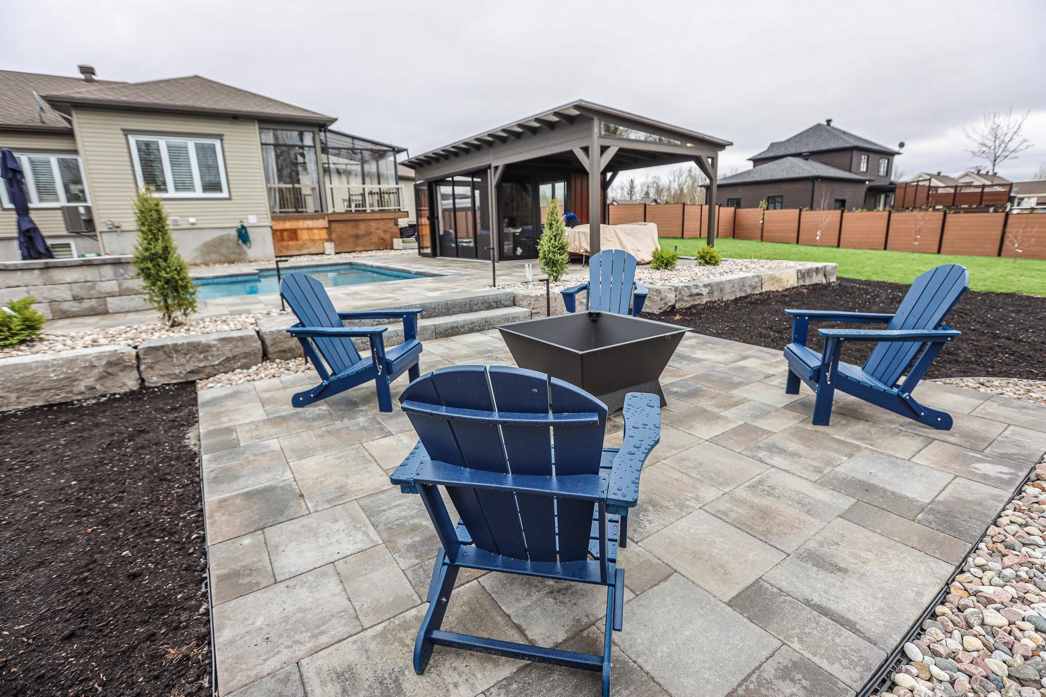 Inground Pool Installation Hawkesbury – Rectangular Interlock Patio